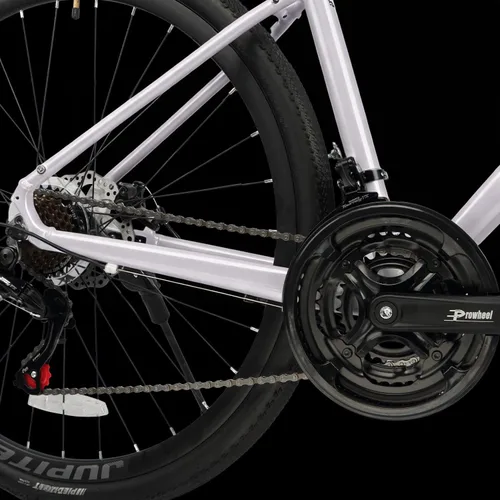 Vista 8 de AVASTA Jupiter 700C Bicicleta de carretera híbrida para adultos con paso bajo, bicicleta de ciclismo, marco de aluminio, 21 velocidades, frenos