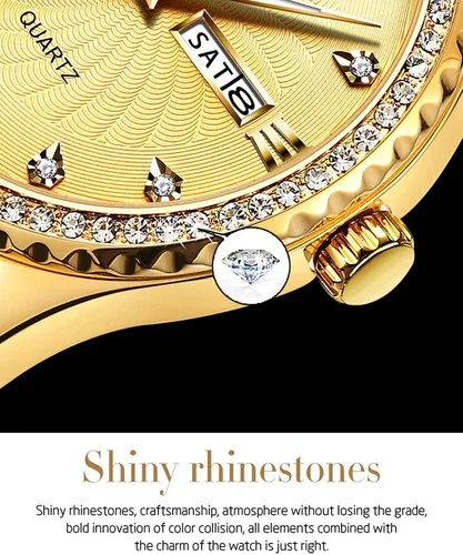 Vista 36 de OLEVS - Relojes de diamantes para hombres, relojes de vestir a prueba de agua, relojes analógicos de cuarzo de lujo con calendario de fecha y correa
