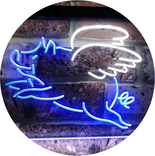 Vista 9 de ADVPRO Flying Pig St6s32-i3110-br - Letrero de neón LED de doble color, azul y rojo, 12 x 8.5 pulgadas