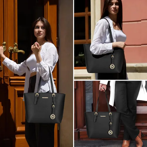 Vista 6 de Tote Handbag Purse Set for Women Large and Medium 2pcs Satchel Shoulder Bag with Holster