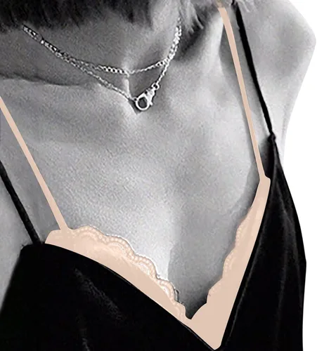 Vista 4 de Bralette de satén de seda para mujer, brasier inalámbrico suave y cómodo con alambre para mujer