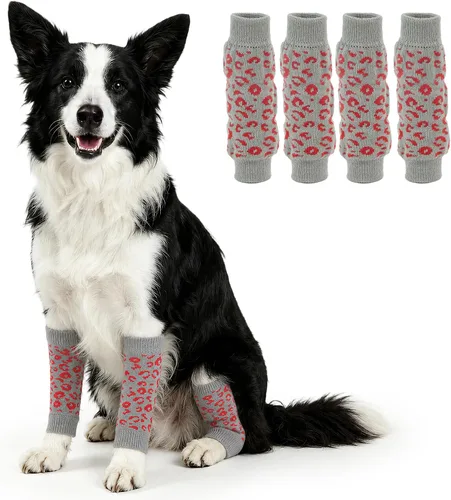 Vista 16 de ROZKITCH Protector de codo para perro, 2 patas delanteras y 2 patas traseras para rodilla, envoltura para codo de mascota, protector para calentar