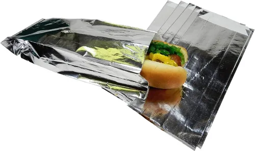 Vista 12 de Regency Wraps Bolsas de papas fritas resistentes a la grasa, bolsas de aperitivos, paquete de 50 Disposable Food Serving Pouches For Individual