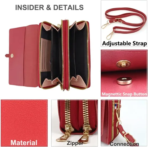 Vista 5 de PORT&LOTUS Bolso bandolera para mujer de piel sintética