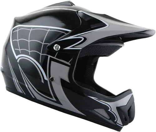 Vista 3 de WOW Casco de motocross BMX MX ATV para niños y jóvenes, casco Dianosour Dragon + gafas + guante marciano juvenil: paquete HJOY MG