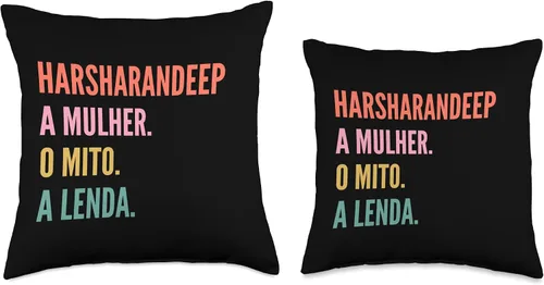 Vista 3 de Funny Portuguese First Name Design - Harsharandeep Throw Pillow