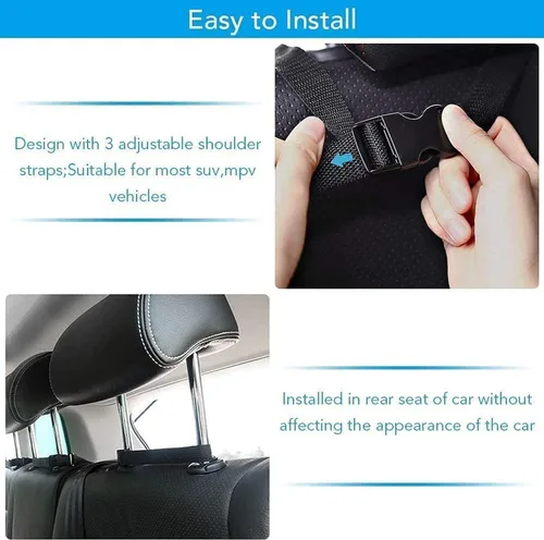 Vista 5 de Organizador de maletero colgante para asiento trasero de automóvil para SUV, camioneta, camión con 9 bolsillos de tensión, organizador de ahorro