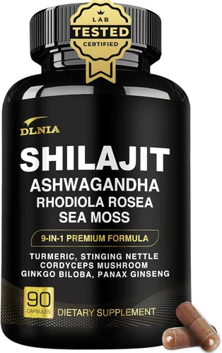 Vista 10 de DLNIA Gomitas de Shilajit con Ashwagandha, Musgo de Mar, Cúrcuma - Shilajit del Himalaya Orgánico, Sin Azúcar y Apto para Veganos para Hombres