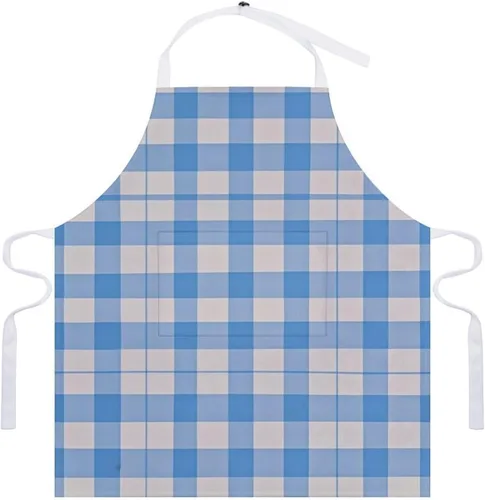 Vista 7 de Personalized Blue And White Adult Apron, Kitchen Cooking Aprons for Woman Man, Adjustable Bib Apron with Pocket for Baking, BBQ Crafting Outdoors