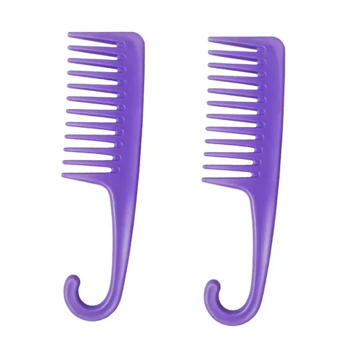 Vista 7 de Wapodeai Peine de dientes anchos para desenredar el cabello