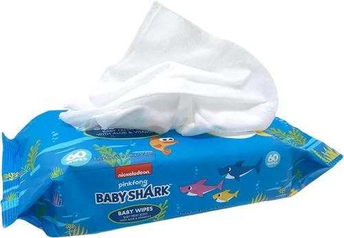 Vista 7 de Baby Shark - Toallitas para bebés de 60 unidades con aloe y vitamina E, paquete de 24