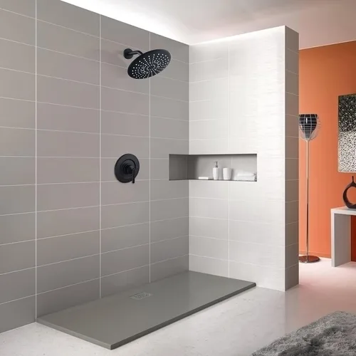 Vista 7 de Molde de ducha y bañera de equilibrio de presión para Moen, cabezales de ducha tipo lluvia de 8 pulgadas con rótula de latón ajustable, negro mate