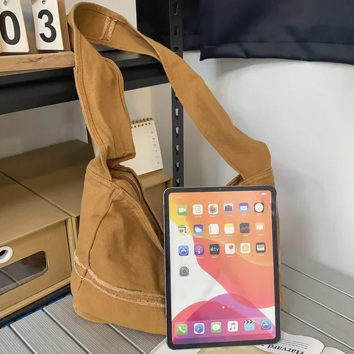 Vista 5 de Large Crossbody Purse Canvas Tote Bag Women Hobo Bag Stylish Handbag Fashion shoulder Bag