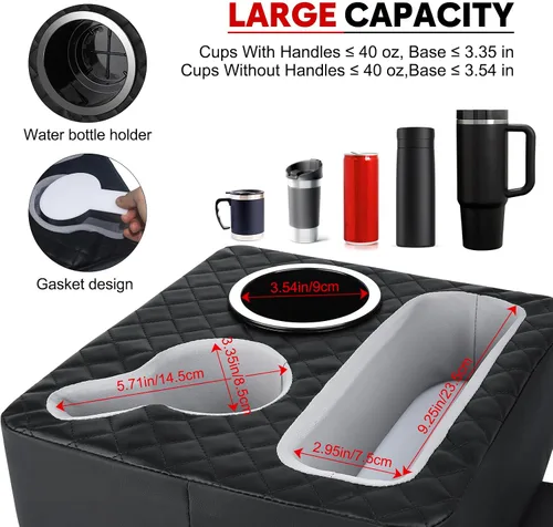 Vista 6 de Portavasos para automóvil, organizador de asiento trasero del automóvil, organizador de cama de camión, expansor de portavasos de sofá para sofá
