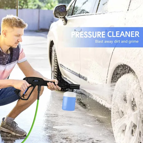 Vista 9 de Limpiador a presión de 5000 PSI de alta potencia con manguera de presión de 33 pies, 4 boquillas y cañón de espuma, para el hogar, automóviles