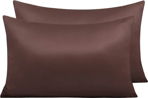Vista 61 de NTBAY Fundas de almohada de satén con cremallera para cabello y piel, juego de 2 fundas de almohada estándar de lujo con cremallera oculta, 20 x 26