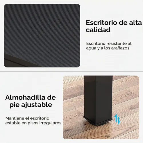 Vista 6 de Tribesigns Escritorio de computadora extra largo de 78.7 pulgadas, escritorio para 2 personas, escritorio doble largo, estación de trabajo para Negro