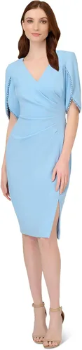 Vista 3 de Adrianna Papell Vestido de punto con ribete de perlas de crepé para mujer