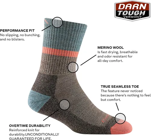 Vista 2 de Darn Tough Ranger Micro Crew - Calcetines de peso medio con cojín, para mujer
