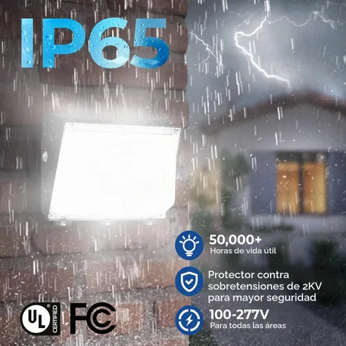 Vista 6 de CINOTON Paquete de luz LED de pared de 120 W, 3CCT 16800LM, sensor