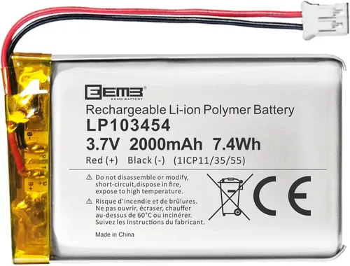 Vista 11 de EEMB 3.7V 103454 2000mAh Lipo Batería recargable JST2.0 Conector 1 paquete