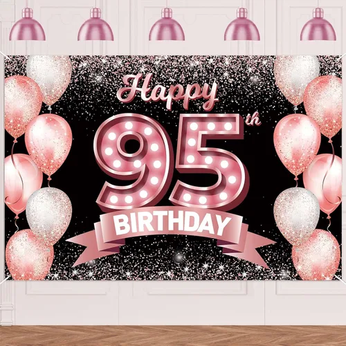 Vista 80 de Cartel de feliz cumpleaños décimo oro rosa, telón de fondo, saludos a 10 años, globos de confeti, decoración temática para niñas de 10 años