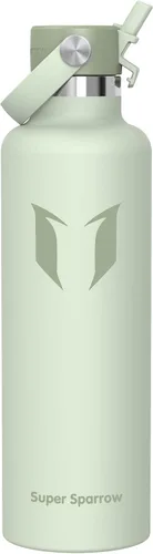 Vista 23 de Super Sparrow Botella de Agua Aislada - 17 Oz / 25 Oz / 34 Oz - Frasco FlipFlow de Boca Estándar - Libre de BPA, Botella a Prueba de Fugas