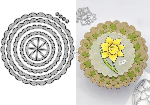 Vista 23 de DzIxY Troqueles de corte de metal con borde de encaje para kit de fabricación de tarjetas, troqueles de papel de relieve, plantillas de máquina de 10