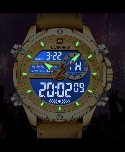 Vista 5 de AIMES Watches for Men Military Digital Sport Stylish Casual Analog Quartz Waterproof Watch Multifunction Leather Business Dress Wristwatch for Men