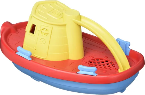 Vista 2 de Green Toys Remolcador, CB surtido – juego de simulación, habilidades motoras, juguete de baño para niños. Vehículo flotante de vertido sin BPA