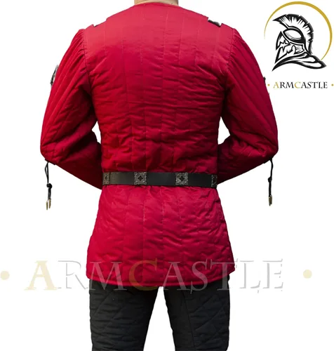 Vista 4 de Armadura Gambeson tradicional medieval para protección corporal, Aketon acolchado medieval para esgrima SCA