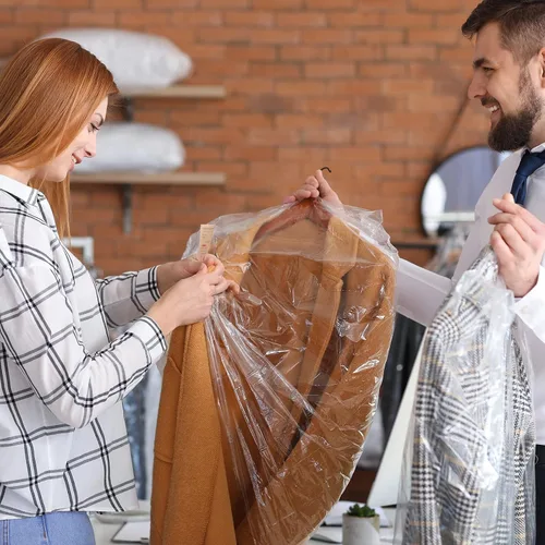 Vista 5 de 20 paquetes de bolsas de ropa para colgar ropa Bolsas de ropa de plástico Bolsas transparentes para ropa Bolsas para tintorería Bolsas de ropa