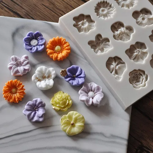 Vista 11 de Molde de jabón de silicona con forma de flor de rosa 3D, molde para pastel de chocolate, hecho a mano, decoración de fondant, fabricación de jabón