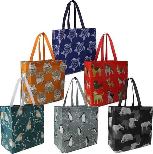 Vista 9 de Bolsas de compras plegables reutilizables BeeGreen, paquete de 3 bolsas grandes para comestibles, resistentes, con fondo rígido, para playa