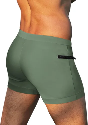 Vista 6 de COOFANDY Traje de baño para hombre con bolsillos con cremallera