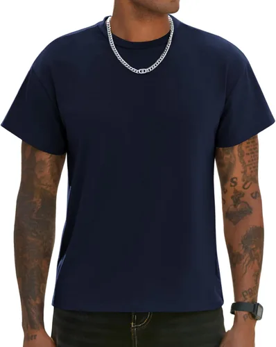 Vista 7 de Camisetas de manga corta para hombre, para gimnasio, entrenamiento, atletismo, correr, absorben la humedad, cuello redondo, ligeras