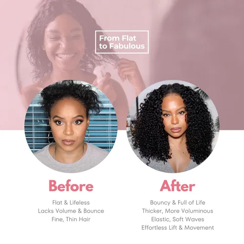 Vista 4 de SIYUSI Extensiones de clip de ondas de agua, grosor lujoso, color negro natural, 4.23 onzas, 7 piezas (16 pulgadas), clip de cabello Remy brasileño