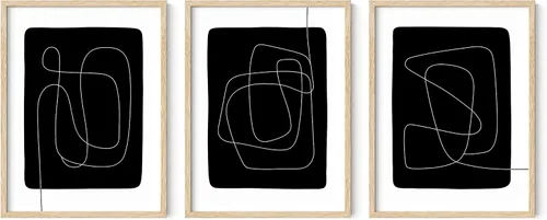Vista 45 de HAUS AND HUES - Arte de póster Bauhaus - Juego de 3 arte de pared abstracto moderno, pósteres vintage e impresiones, arte de pared azul y amarillo