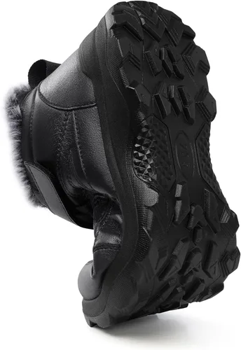 Vista 3 de SHIBEVER Botas impermeables para invierno para mujer botas de piel aislada, cálidas, informales, para clima frío, cómodas, antideslizantes