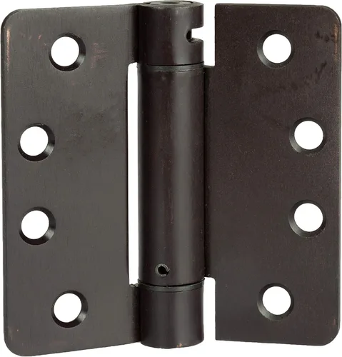 Vista 11 de Ilyapa Bisagras de puerta de cierre automático, paquete de 2, bisagra de resorte de mortaja de bronce aceitado, 4 x 4 pulgadas para puertas