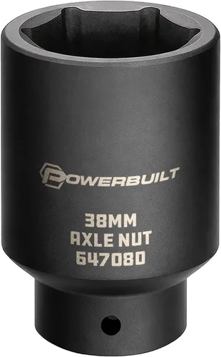 Vista 15 de Powerbuilt 647076 - 647076 - Toma de tuerca de eje de 1.142 in, punta extra profunda, quitar tuercas del eje del eje de la rueda delantera, orificio