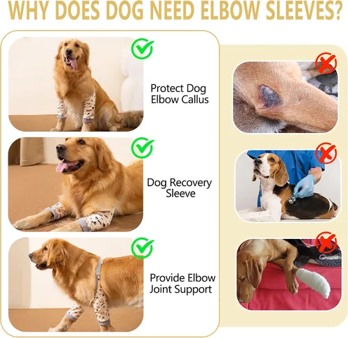 Vista 4 de Protector de codo de perro para callos de las piernas delanteras, manga de recuperación de articulaciones de perrito para evitar lamer, coderas