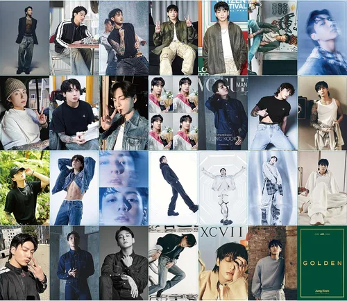 Vista 5 de KPOPBP Juego de tarjetas de fotos de álbum dorado, primer álbum en solitario, tarjetas de fotos Kpop Lomo, juego de tarjetas, regalo merchandising