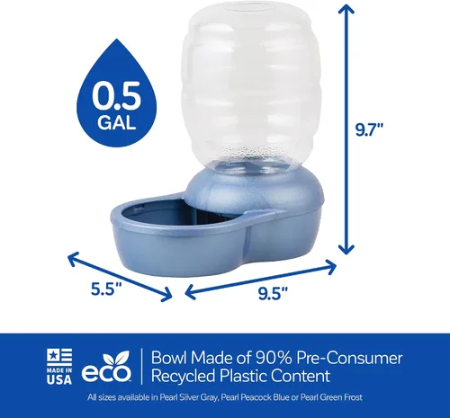 Vista 3 de Petmate Presione la gravedad Waterer con Microban para gatos y perros, 0.5 galones