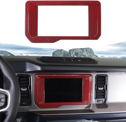 Vista 13 de RAZPOY Cubierta de panel de navegación de consola central compatible con Ford Bronco 2021-2023, azul (solo para pantalla pequeña)