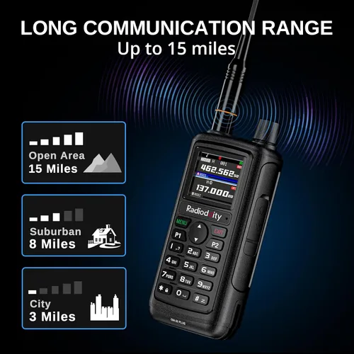 Vista 5 de Paquete de 2 radios portátiles Radioddity GM-30 Plus GMRS + micrófono de altavoz remoto Radioddity RS22 con sonido claro