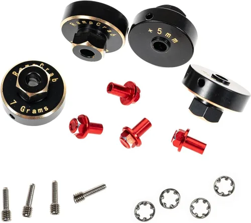 Vista 7 de Kit de extensión de cubos de rueda hexagonales + 0.197 in para SCX24 AX24, espaciadores de rueda de cubo hexagonal extendido de latón, piezas