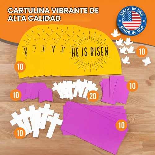 Vista 3 de FreshCut Crafts Kit de manualidades de la Biblia 3D de Diorama de Pascua Cartulina hecha en Estados Unidos, pantalla de mesa perforada, escuela