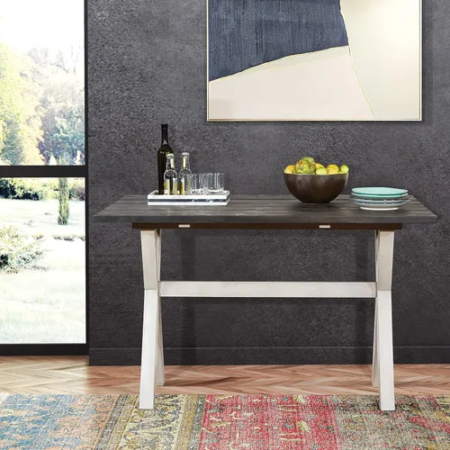 Vista 11 de OSP Home Furnishings Kristen - Escritorio extensible abatible para mesa de comedor, acabado carbón