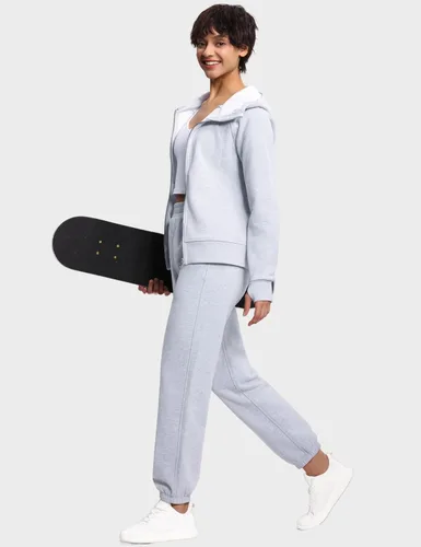 Vista 4 de THE GYM PEOPLE Pantalones deportivos de forro polar para mujer con bolsillos